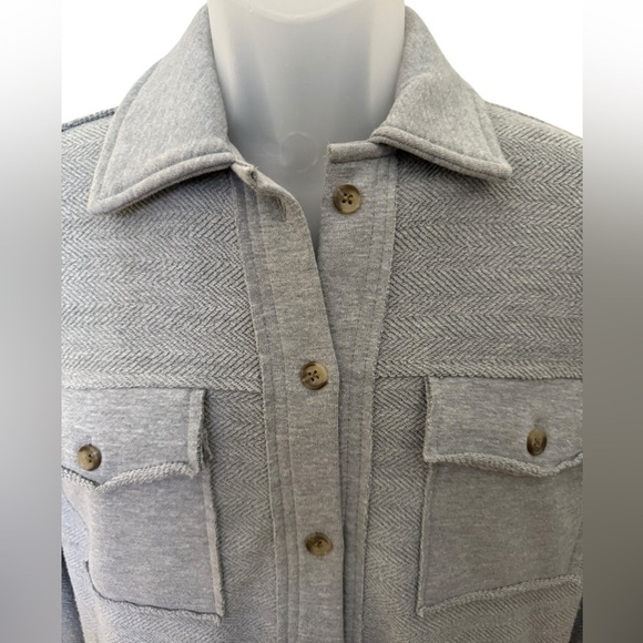 THREAD & SUPPLY Gray Button Down Sweater Jacket Front Pockets Women XS - Picture 2 of 6